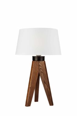 Medinis, skandinaviškas stalinis šviestuvas Aida, rudos spalvos