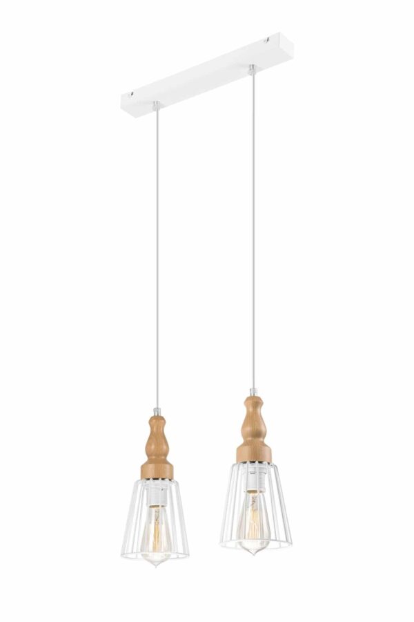 Naujoviškas pakabinamas šviestuvas Ingrid, baltas