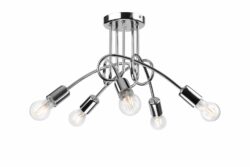 Šiuolaikinis, plieninis pakabinamas šviestuvas Camilla, sidabrinės spalvos