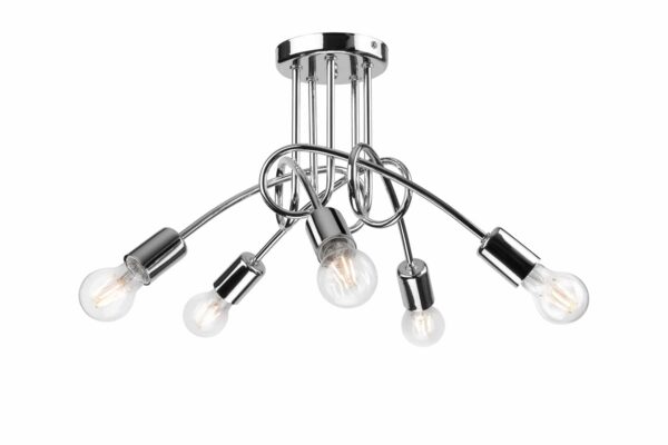 Šiuolaikinis, plieninis pakabinamas šviestuvas Camilla, sidabrinės spalvos