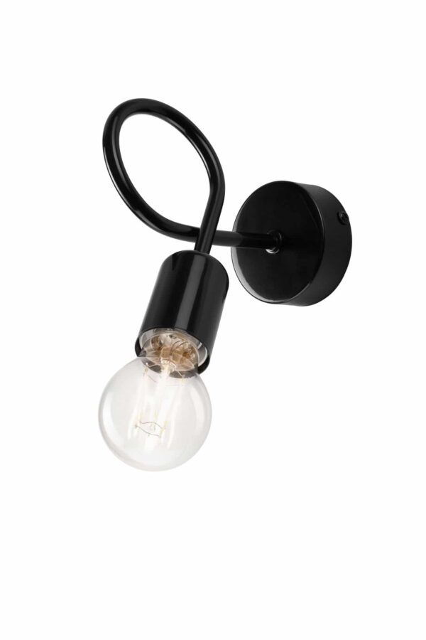 Šiuolaikinis, plieninis sieninis šviestuvas Camilla, juodas