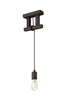 Skandinaviško stiliaus pakabinamas šviestuvas Leon, tamsiai rudos spalvos