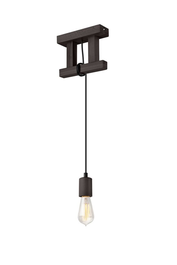 Skandinaviško stiliaus pakabinamas šviestuvas Leon, tamsiai rudos spalvos