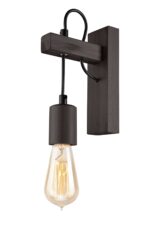 Skandinaviško stiliaus sieninis šviestuvas Leon, tamsiai rudos spalvos