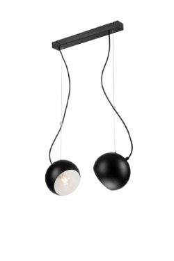 Modernus pakabinamas šviestuvas Inez su plieno gaubtais, juodas