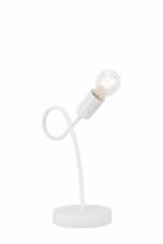 Šiuolaikinis, plieninis stalinis šviestuvas Camilla, baltas