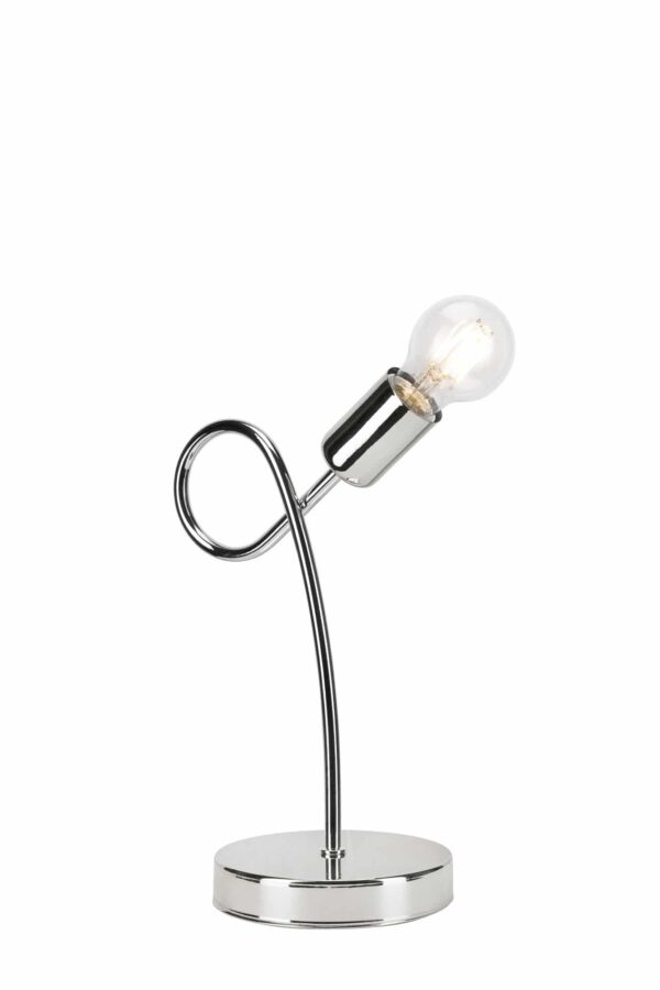 Šiuolaikinis, plieninis stalinis šviestuvas Camilla, sidabrinės spalvos