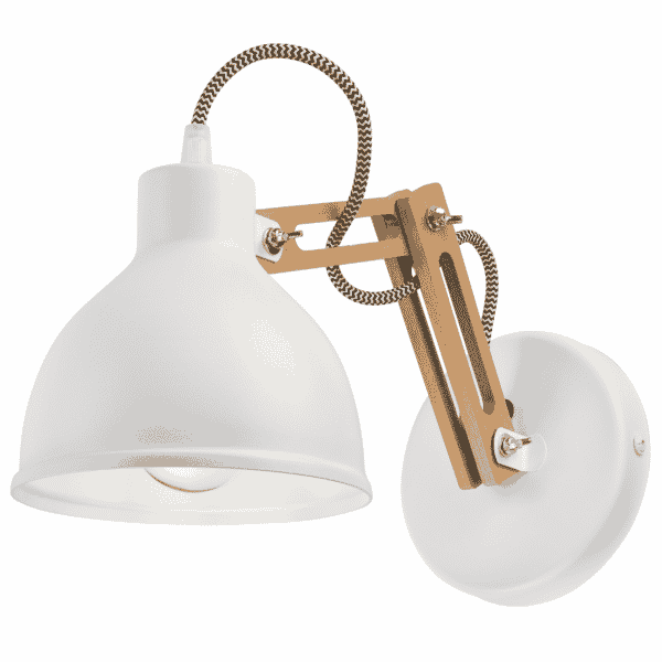 Skandinaviškas sieninis šviestuvas Marcello, baltas