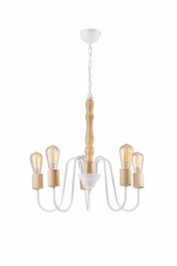 Modernus, minimalistinis pakabinamas šviestuvas Norah, baltas