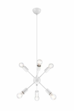 Plieninis pakabinamas šviestuvas Ruby, baltas