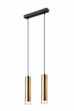 Lofto stiliaus, modernus pakabinamas šviestuvas Diego, auksinės spalvos
