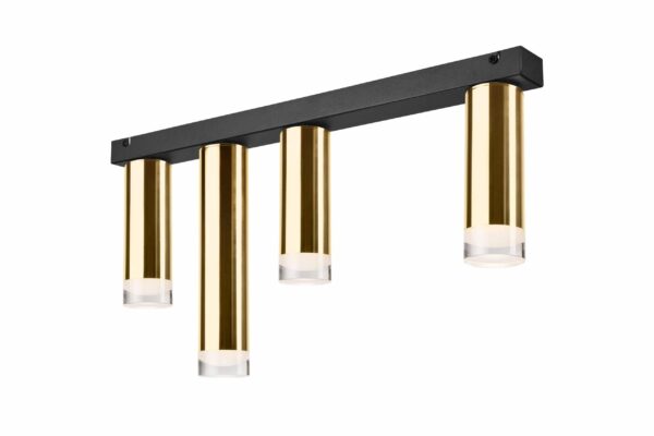 Lofto stiliaus, modernus pakabinamas šviestuvas Diego, auksinės spalvos