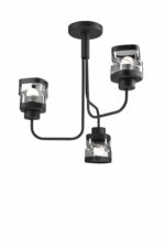 Modernus pakabinamas šviestuvas Hugo su stiklo gaubtais