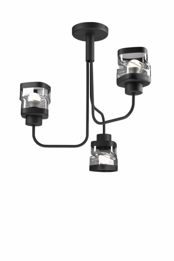 Modernus pakabinamas šviestuvas Hugo su stiklo gaubtais