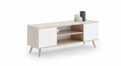 Tv staliukas Focus RTV 155x50x40 cm, smėlio / baltos spalvos
