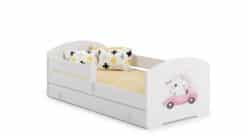 Vaikiška lova Luk su stalčiumi, čiužiniu ir barjerine apsauga  164 cm x 85 cm x 63 cm, kačiukas