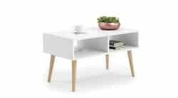 Skandinaviško stiliaus kavos staliukas Sandi 90x55x50cm, baltas
