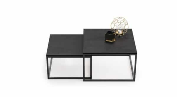 98FkLlj.jpg Betono dizaino kavos staliukas Twin 70x70x42cm / 60x60x36 cm, juodos spalvos