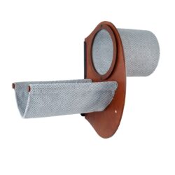 Pakabinamas sieninis guolis augintiniui Catwalk play walnut, pagalvėlės spalva pilka