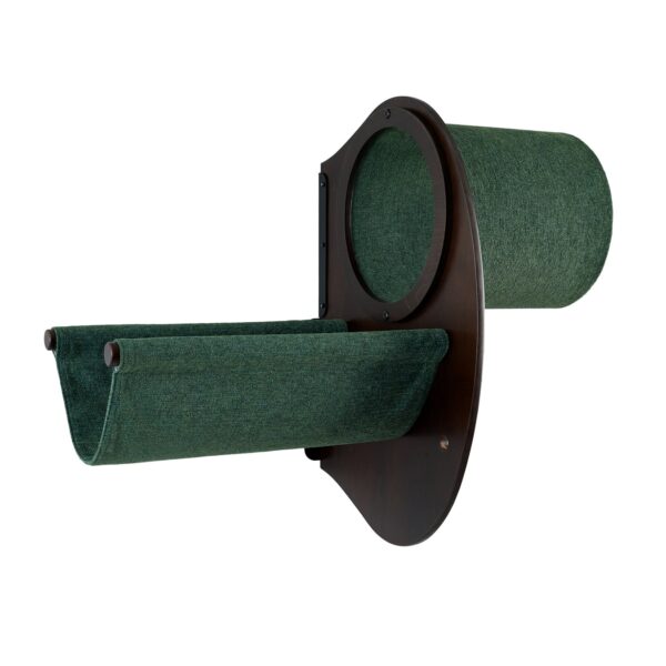 Pakabinamas sieninis guolis augintiniui Catwalk play wenge, pagalvėlės spalva žalia