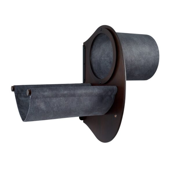 Pakabinamas sieninis guolis augintiniui Catwalk play wenge, pagalvėlės spalva tamsiai pilka