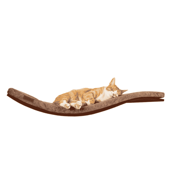 CHILL_DELUXE_CAT_SHELF_WALNUT_SMOOTH_LIGHT_BROWN Pakabinamas sieninis guolis augintiniui Chill deluxe walnut, pagalvėlės spalva šviesiai ruda