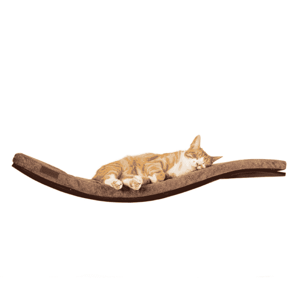 CHILL_DELUXE_CAT_SHELF_WENGE_SMOOTH_LIGHT_BROWN Pakabinamas sieninis guolis augintiniui Chill deluxe wenge, pagalvėlės spalva šviesiai ruda