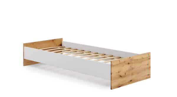 Lova Karo 204x37x94 cm, natūralios medžio / baltos spalvos