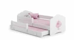 Vaikiška dvigulė lova Fala su čiužiniu ir apsauginiu barjeru 164x85x63 / 145x80x15cm, princesė
