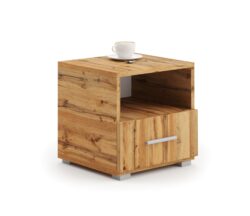 Naktinė spintelė Emi 40,5x37x40 cm, natūralios medžio spalvos