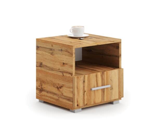 Naktinė spintelė Emi 40,5x37x40 cm, natūralios medžio spalvos