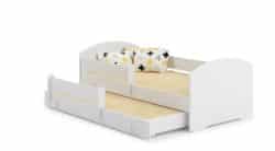 Vaikiška dvigulė lova Luk su čiužiniu ir apsauginiu barjeru 164x85x63 / 145x80x15cm