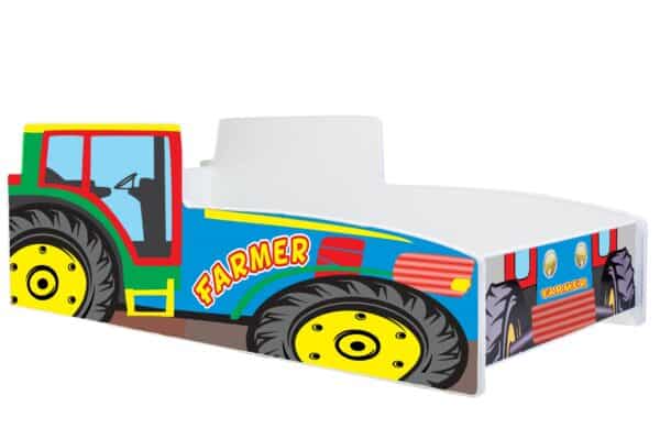Vaikiška lova Farmi su čiužiniu 165 cm x 84 cm x 49 cm, ūkininko traktorius