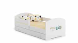 Vaikiška lova Luk su stalčiumi, čiužiniu ir barjerine apsauga  164 cm x 85 cm x 63 cm, lėktuvas