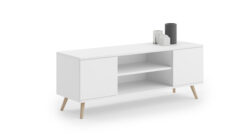 Tv staliukas Focus RTV 155x50x40 cm, baltos spalvos