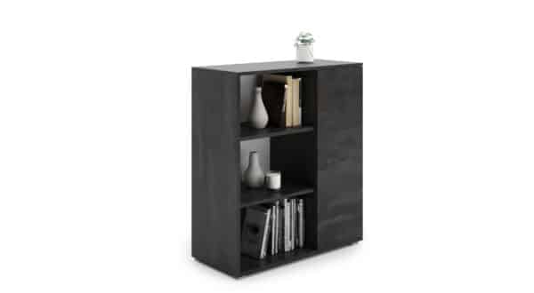 wN1Njhe.jpg Betono dizaino spintelė Fondi 103,4x90x40 cm, juodos spalvos