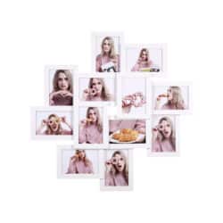 Nuotraukų rėmelių koliažas 12 nuotraukų Balta
