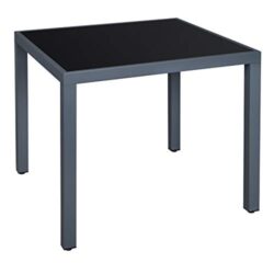 Terasinis stalas su pilko stiklo stalviršiu 85x85x73cm