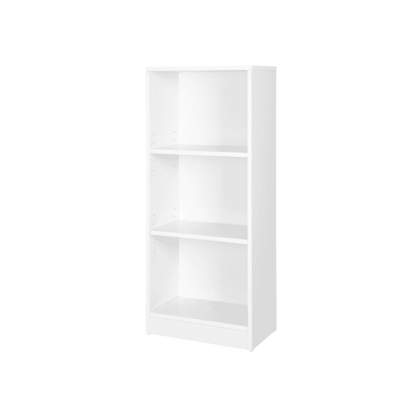 Paprasta knygų lentyna, 3 skyriai, balta