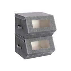 Daiktadėžių rinkinys, 2 dalių, pilkos spalvos