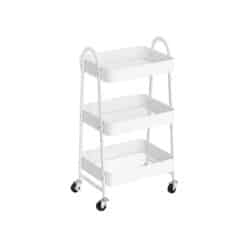 Komunalinis vežimėlis su ratukais, 3 lygių, baltas