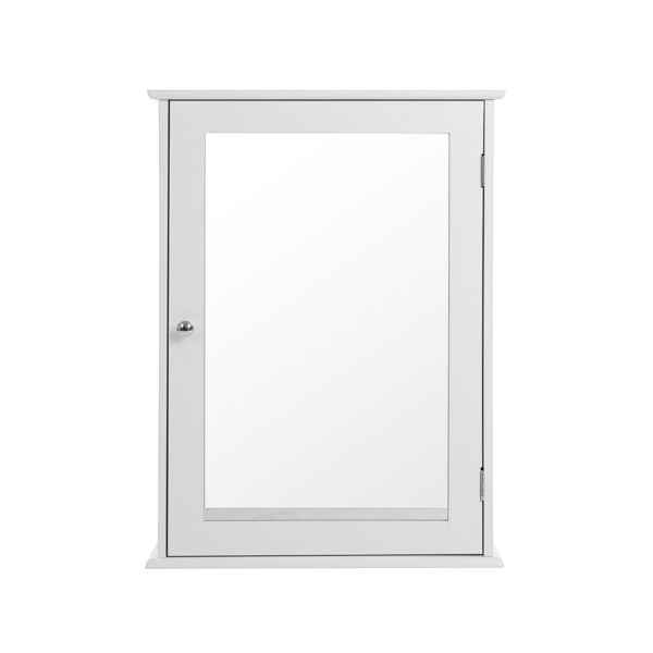 Vonios spintelė su veidrodžiu 41 x 14 x 60 cm. LHC001, baltos spalvos