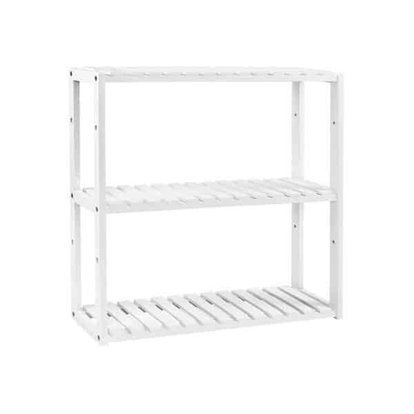 Bambusregal-mit-3-Ablagen-Weiss-BCB13W-1.jpg Bambukinė lentyna su 3 lentynomis, baltos spalvos
