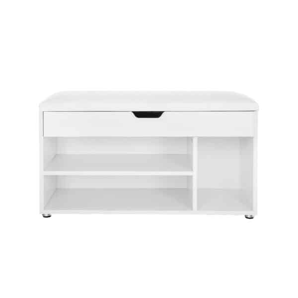 Gepolsterte-Schuhbank-3-Faecher-Weiss-LHS30W-1.jpg Paminkštintas batų suoliukas 3 skyriai, baltas