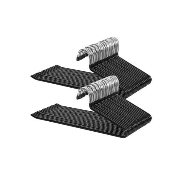 Gumuotas kelnių pakabų rinkinys 50vnt. juodos spalvos