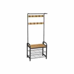 Viršutinių drabužių kabykla ir batų suoliuku HSR040B05, rudos/juodos spalvos