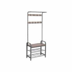 Viršutinių drabužių kabykla ir batų suoliuku HSR40MG, pilkos/juodos spalvos