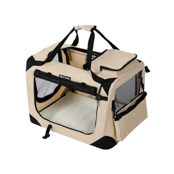 Haustier-Transporttasche-Beige-L-PDC70W-1.jpg Transportavimo krepšis gyvūnams L dydžio, smėlio spalvos