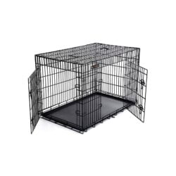 Metalinis dviejų durų narvas šuniui 122 x 81 x 76 cm XXXL dydžio, juodos spalvos