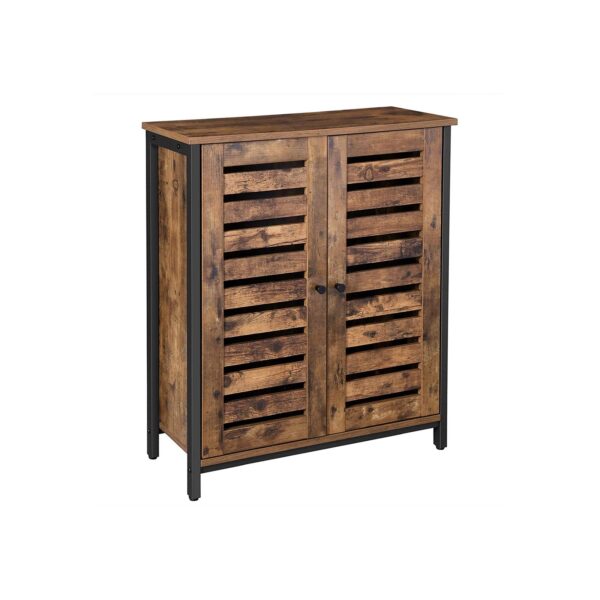 Industrial-Look-Sideboard-mit-2-Lamellentueren-LSC78BX-1.jpg Spintelė LSC78BX, rudos/juodos spalvos